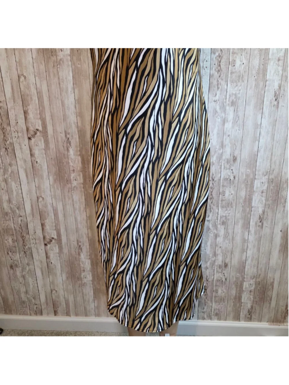 Women's Michael Kors S Zebra Print Cowl Neck Midi Dress NWOT